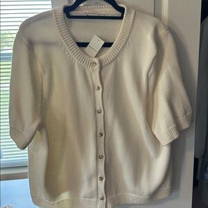 Abercrombie & Fitch Cream Cardigan Sweater